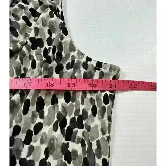 Charter Club Womens XL Black Brown Gray Sleeveless Blouse Draped Front Geometric - Picture 5 of 11